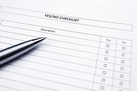 Checklist with a pen. Stock Photos