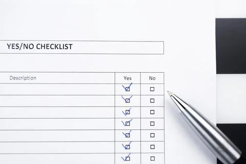 Checklist with a pen. Stock Photos