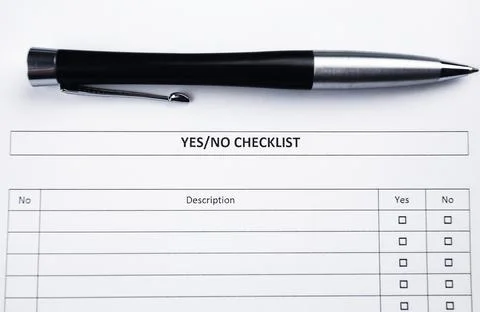 Checklist with a pen. Stock-Fotos