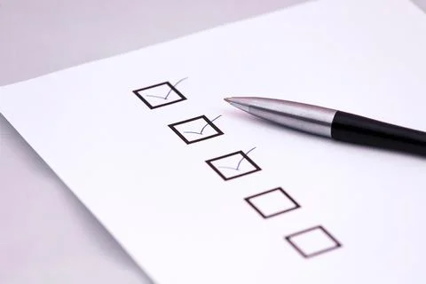 Checklist with a pen. Stock-Fotos