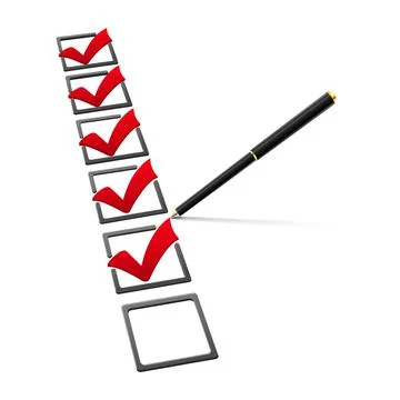 Checklist with pen vector illustration on white background Stock Illustration