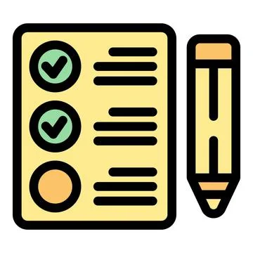Checklist with pencil, completing tasks on document with check marks Stock Illustration