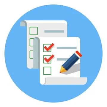 Checklist with pencil icon Stock Illustration