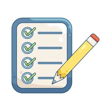 Checklist with pencil Stock Illustration