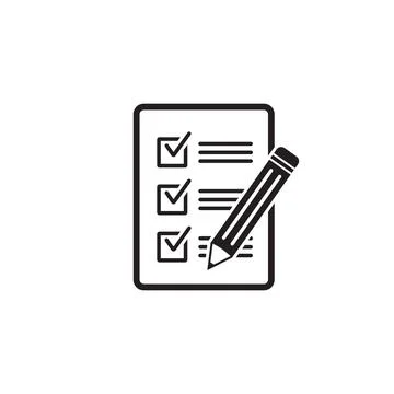 Checklist pencil vector icon. Black illustration for graphic and web design. Stock Illustration