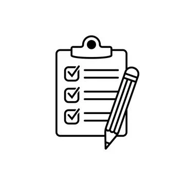 Checklist pencil vector icon. Stock Illustration