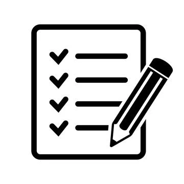 Checklist pencil vector icon, list icon. Stock Illustration