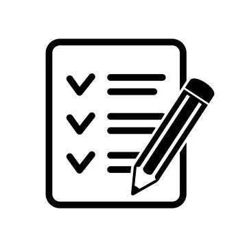 Checklist pencil vector icon, list icon. Stock Illustration