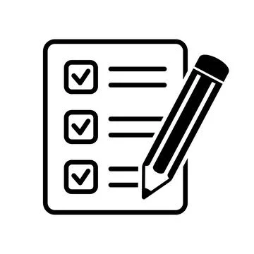Checklist pencil vector icon, list icon. Stock Illustration