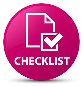 Checklist pink round button Illustrazione stock