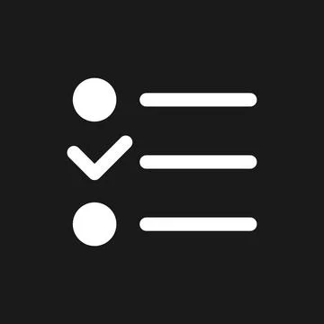 Checklist pixel dark mode glyph ui icon Stock Illustration