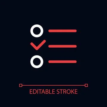 Checklist pixel perfect color linear ui icon for dark theme Stock Illustration