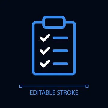 Checklist pixel perfect color linear ui icon for dark theme Stock Illustration