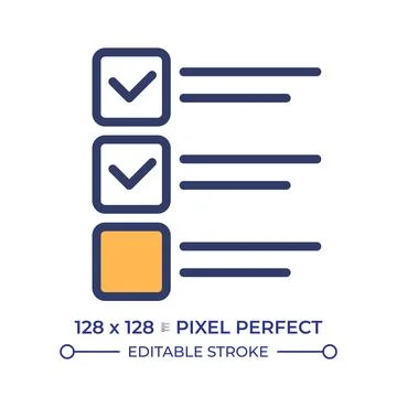 Checklist pixel perfect line color icon Stock Illustration
