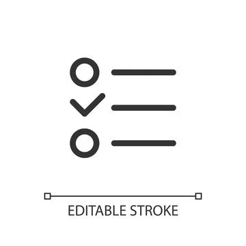 Checklist pixel perfect linear ui icon Stock Illustration