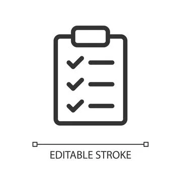 Checklist pixel perfect linear ui icon Stock Illustration