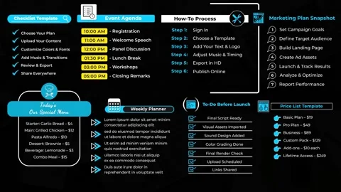 Checklist &amp;Planning Text List Modèle After Effects