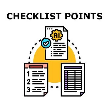 Checklist points system planning and artificial intelligence process Stockillustratie