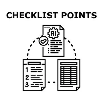 Checklist points system planning and artificial intelligence process Stock Illustration