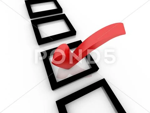 Checklist with red check isolated on white Stock Illustration