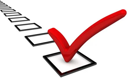 Checklist with red check mark Video stock 132004331