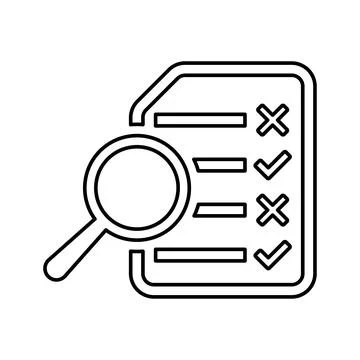 Checklist, report, analytics outline icon. Stock Illustration