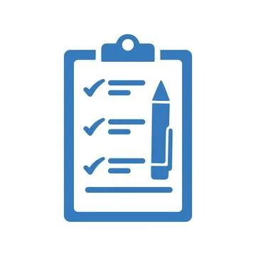 Checklist, report icon. Blue vector design. Stock-Illustration