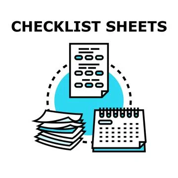 Checklist sheets for business process organization Stock Illustration