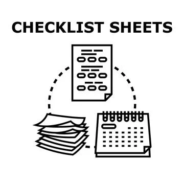 Checklist sheets for business process organization Stock Illustration
