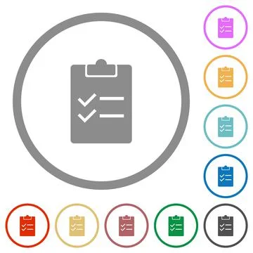Checklist solid flat icons with outlines Stock Illustration