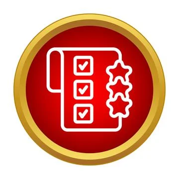 Checklist with stars representing customer feedback and rating survey Stock Illustration