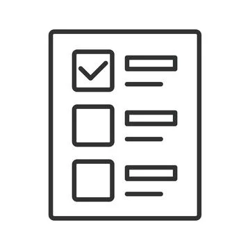 Checklist survey task document icon in line design. Checklist, survey, task Stock Illustration
