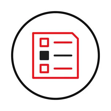 Checklist symbol with line and square elements showcasing organization and .. Stock Illustration