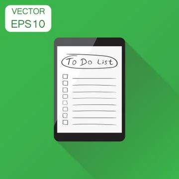Checklist with tablet computer icon. Business concept task laptop pictogram.  Stock Illustration