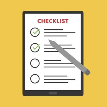 Checklist Tablet With Pen Flat Illustration Stock Illustration