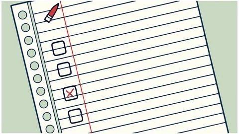 Checklist task list to do list planning goal setting productivity success Stock Illustration