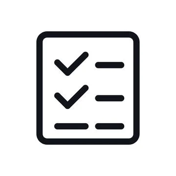 Checklist Tasks Black White Line Icon Editable Stroke Vector Symbol Stock Illustration