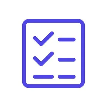 Checklist Tasks Color Line Icon Editable Stroke Vector Symbol Stock Illustration
