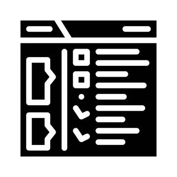 Checklist tasks glyph icon vector illustration black 스톡 일러스트