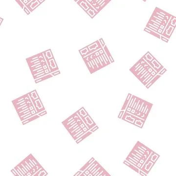 Checklist tasks glyph vector seamless pattern black 스톡 일러스트