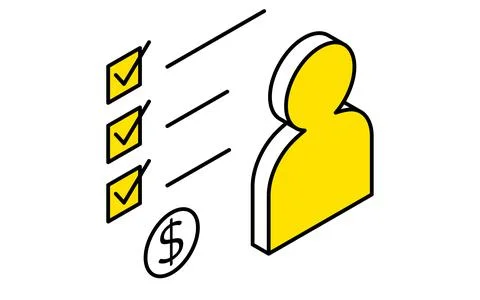 Checklist of tasks to increase sales, business icons for targets, goal atta.. Illustrazione stock
