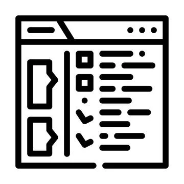 Checklist tasks line icon vector illustration black 库存插图