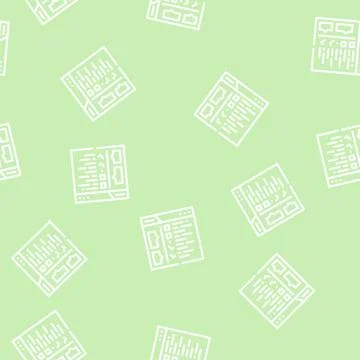 Checklist tasks line vector seamless pattern black Stock Illustration