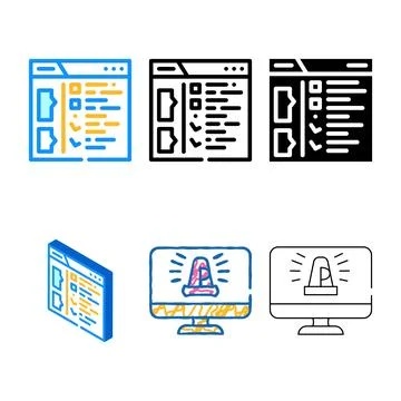 Checklist tasks multistyle color icon vector color Stock Illustration