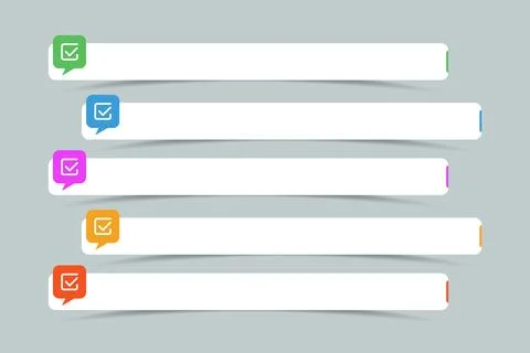 Checklist Template Design for Data Infographic or Text Presentation Stock Illustration
