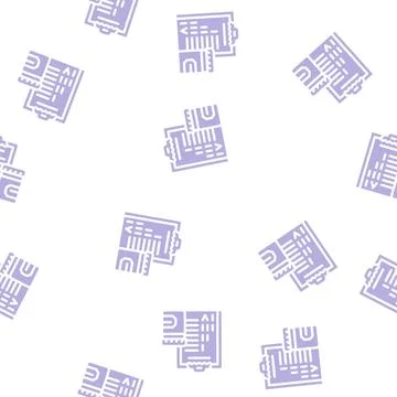 Checklist with testing stages glyph vector seamless pattern Illustrazione stock