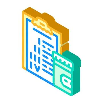 Checklist with testing stages isometric icon vector illustration イラスト素材