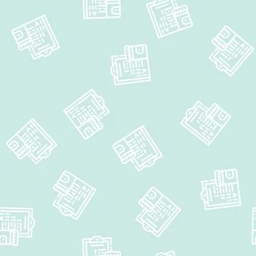 Checklist with testing stages line vector seamless pattern Stock Illustration