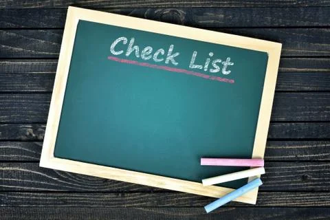 Checklist text on school board Stock Photos