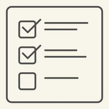 Checklist thin line icon. List vector illustration isolated on white. Paper Stock Illustration